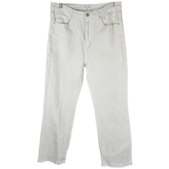 Risen Vintage Wash Straight Leg White Denim Jeans High Rise RDP5256 30/11 - Picture 1 of 13